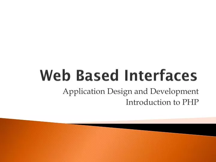 web based interfaces