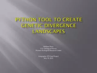 Python Tool to create genetic Divergence landscapes