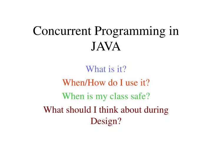 concurrent programming in java
