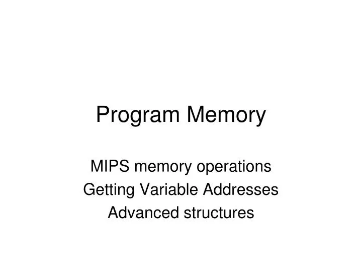 program memory