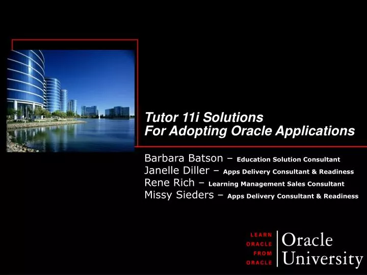 tutor 11i solutions for adopting oracle applications