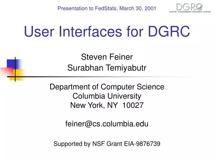 user interfaces for dgrc