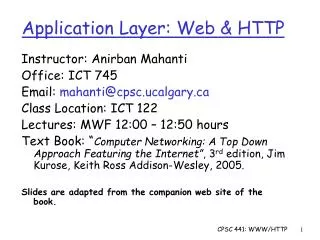 Application Layer: Web &amp; HTTP