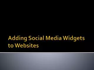 Adding Social Media Widgets to Websites