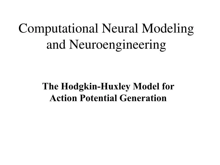 computational neural modeling and neuroengineering