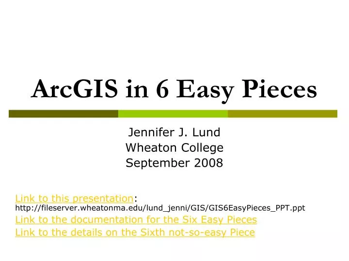 arcgis in 6 easy pieces