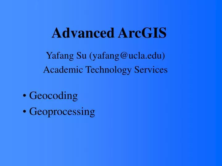 advanced arcgis