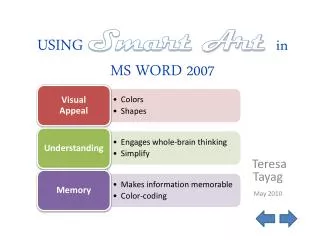 USING Smart Art in MS WORD 2007