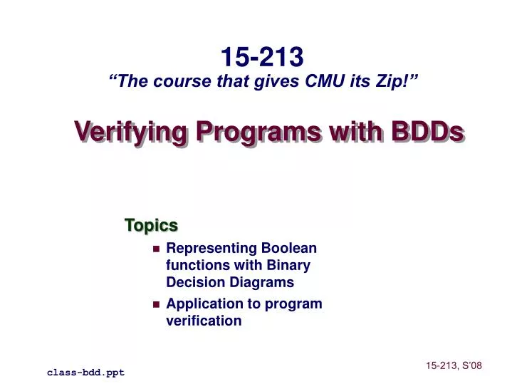 verifying programs with bdds