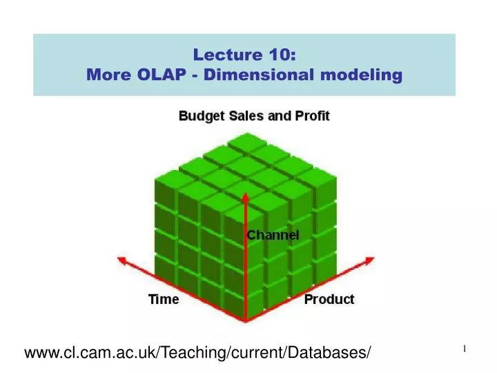 lecture 10 more olap dimensional modeling