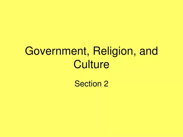 government religion and culture