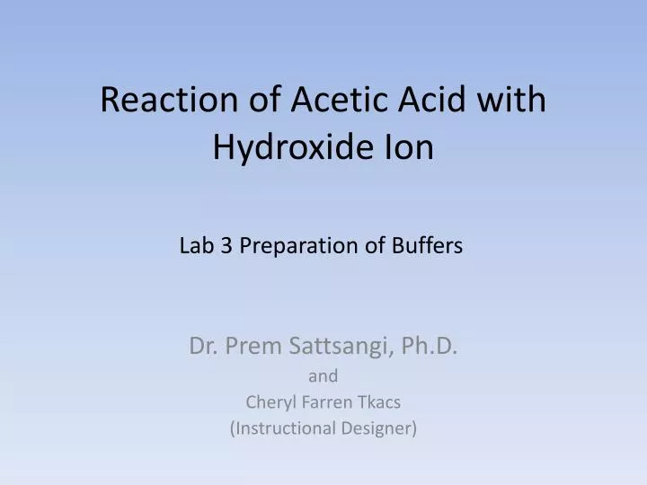 reaction of acetic acid with hydroxide ion