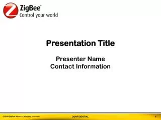 Presentation Title Presenter Name Contact Information