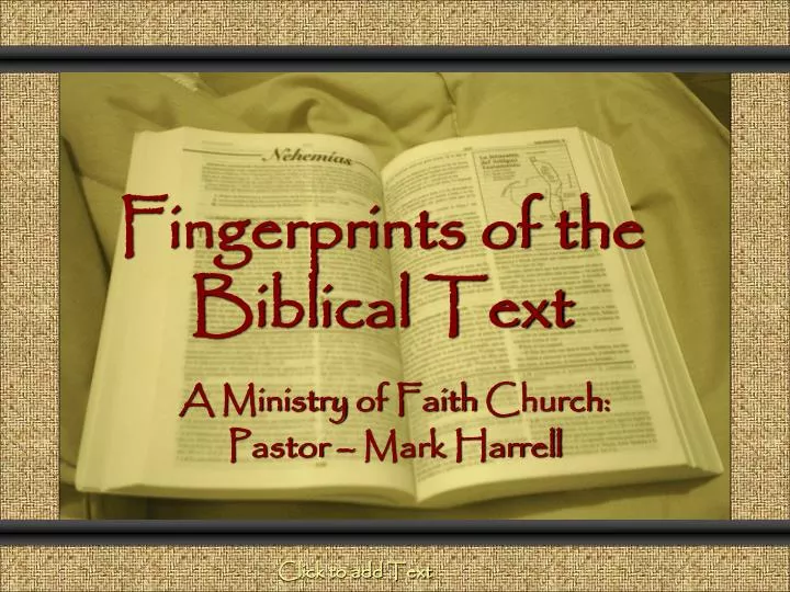 fingerprints of the biblical text