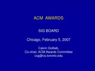 ACM AWARDS