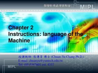 Chapter 2 Instructions: language of the Machine