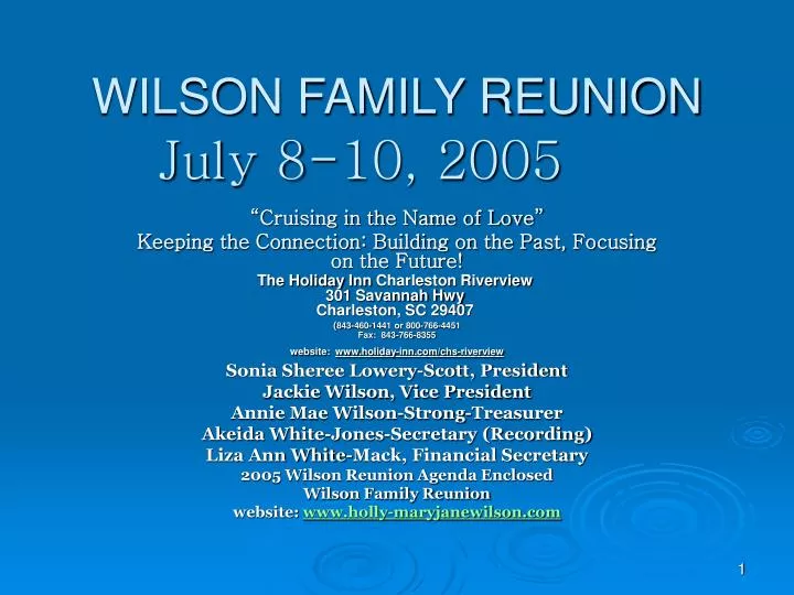 wilson family reunion july 8 10 2005