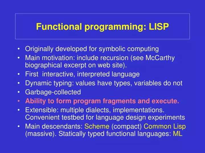 functional programming lisp