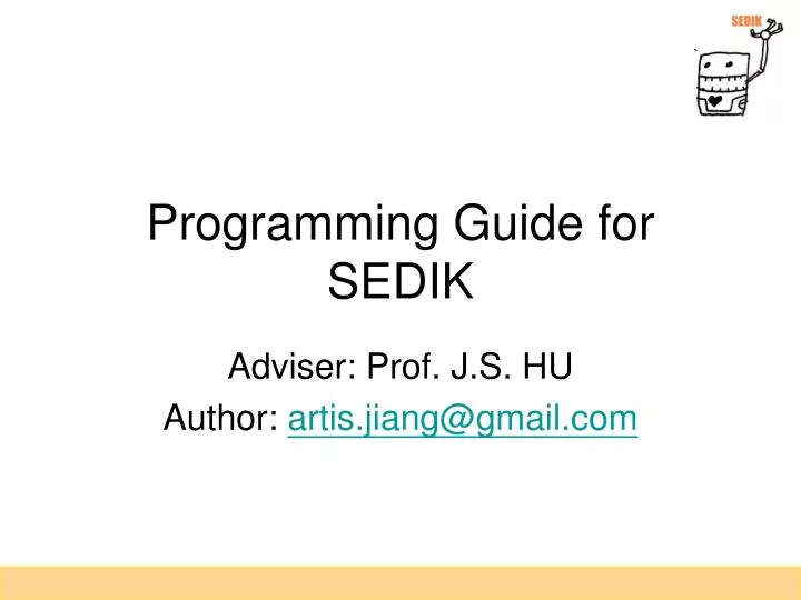 programming guide for sedik