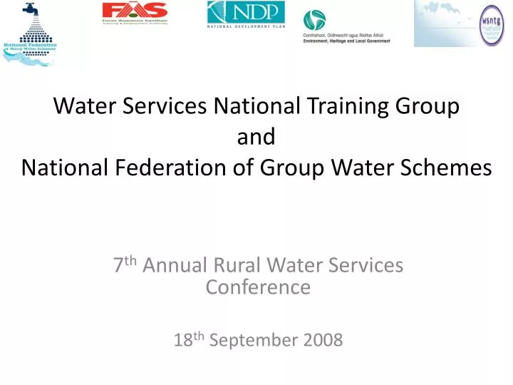 water services national training group and national federation of group water schemes