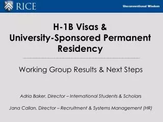 H-1B Visas &amp; University-Sponsored Permanent Residency