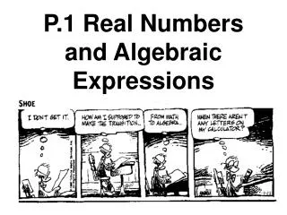 P.1 Real Numbers and Algebraic Expressions