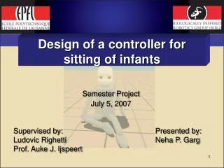 Design of a controller for sitting of infants