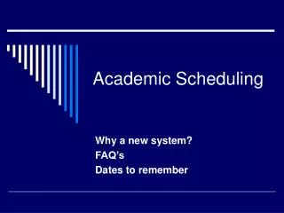 Academic Scheduling