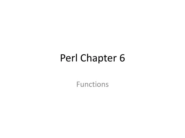 perl chapter 6