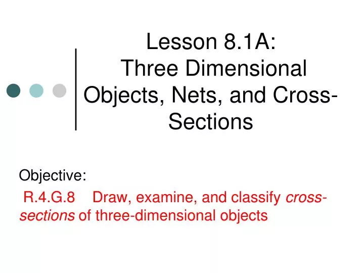 lesson 8 1a three dimensional objects nets and cross sections