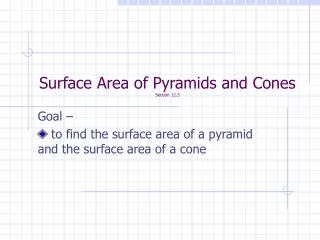 surface area of pyramids and cones section 12 3