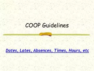 COOP Guidelines