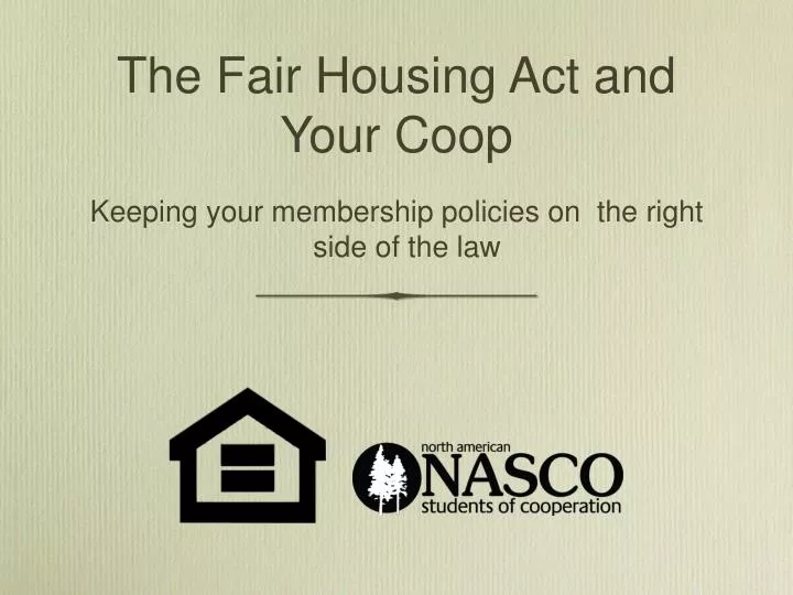 the fair housing act and your coop