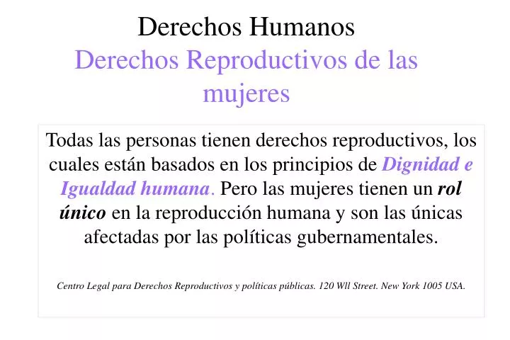 derechos humanos derechos reproductivos de las mujeres