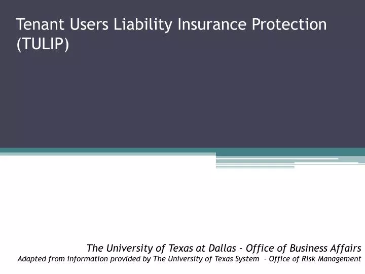 tenant users liability insurance protection tulip
