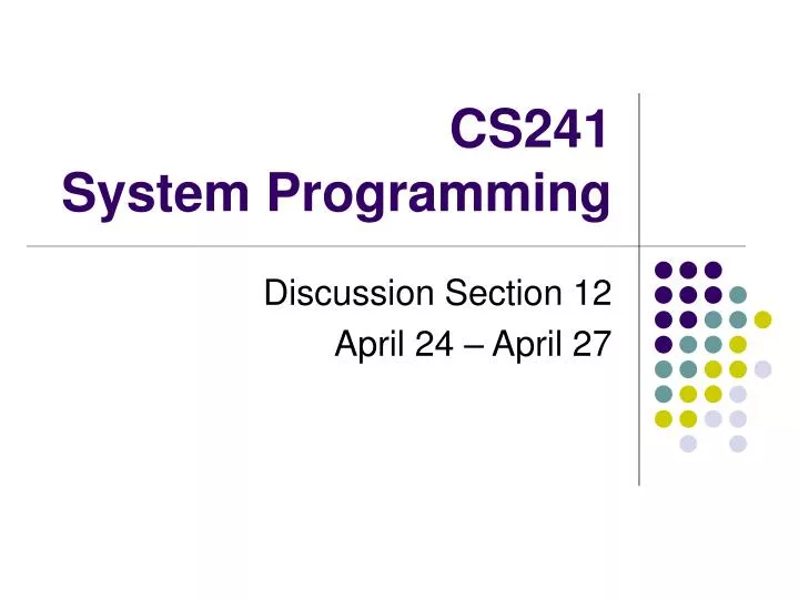 cs241 system programming