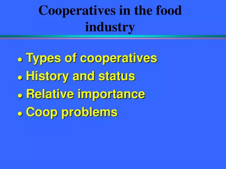 cooperatives in the food industry