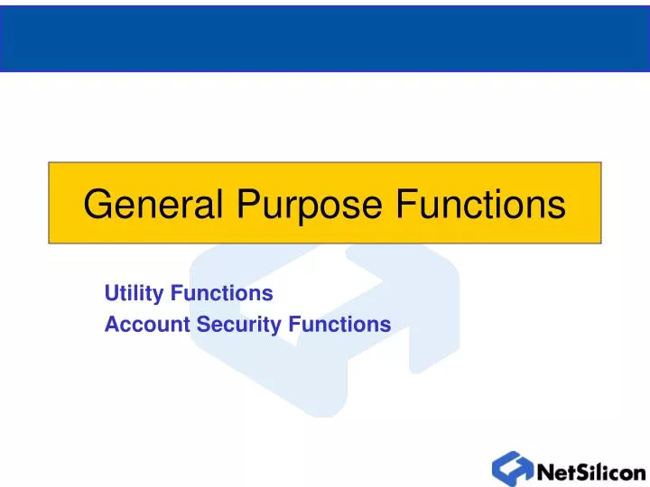 general purpose functions