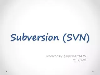subversion svn