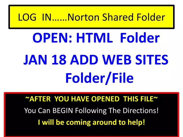 log in norton shared folder