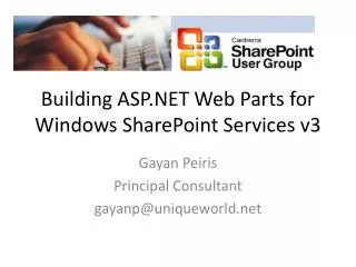 Building ASP.NET Web Parts for Windows SharePoint Services v3