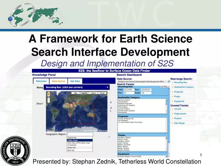 a framework for earth science search interface development