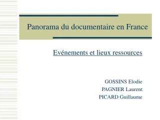 panorama du documentaire en france