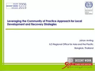 Leveraging the Community of Practice Approach for Local Development and Recovery Strategies