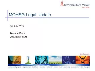 MOHSG Legal Update