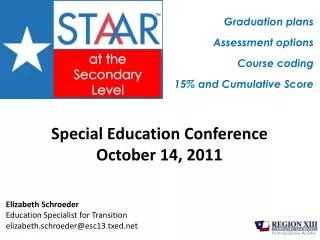Special Education Conference October 14, 2011