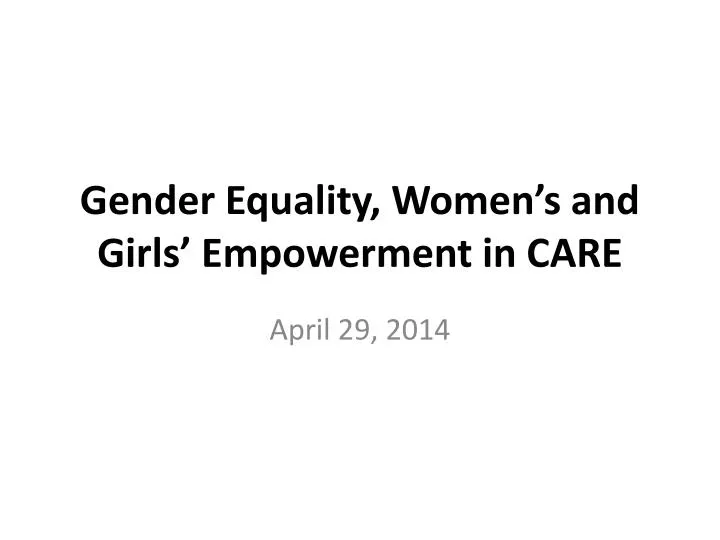 gender equality women s and girls empowerment in care