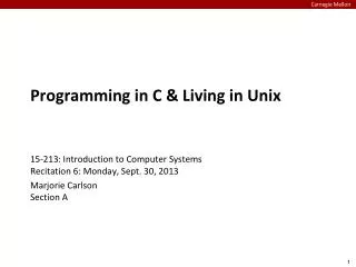 Programming in C &amp; Living in Unix
