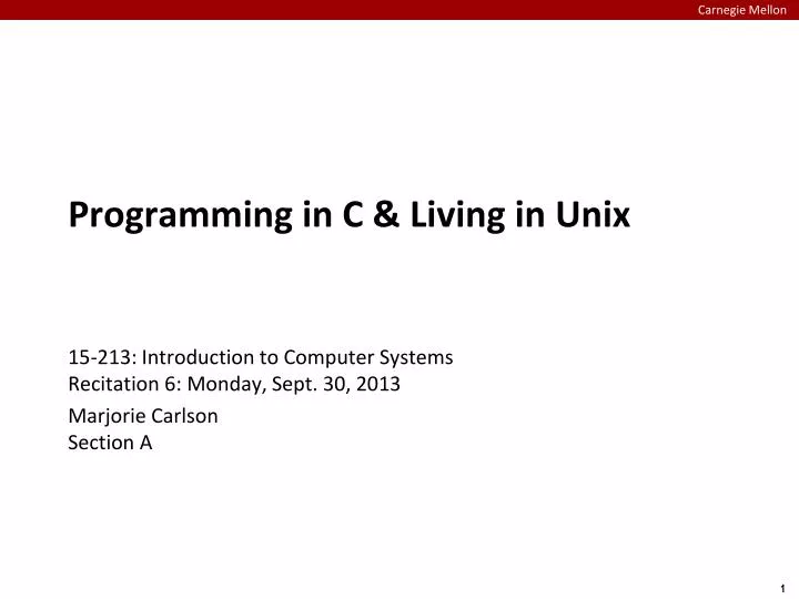 programming in c living in unix