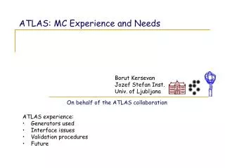 ATLAS: MC Experience and Needs